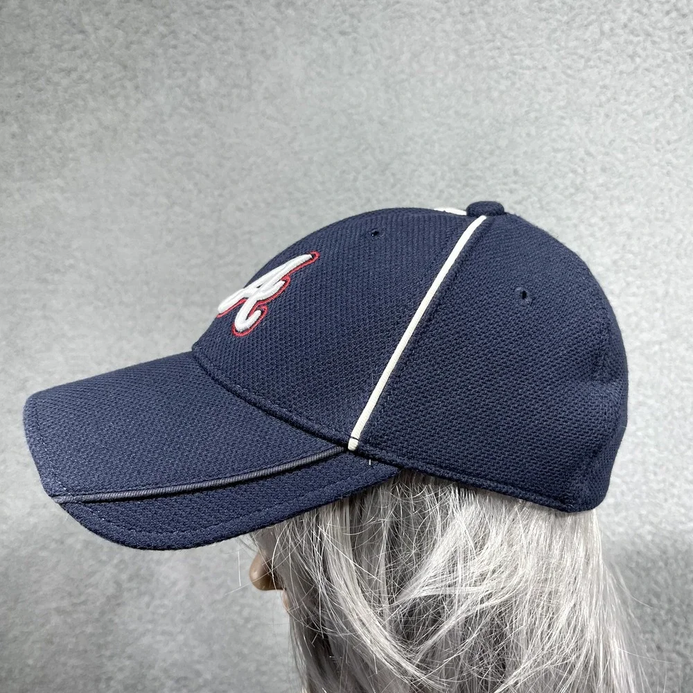 Atlanta Braves Hat New Era 39THIRTY Youth Blue MLB Baseball Fitted Cap OSFM